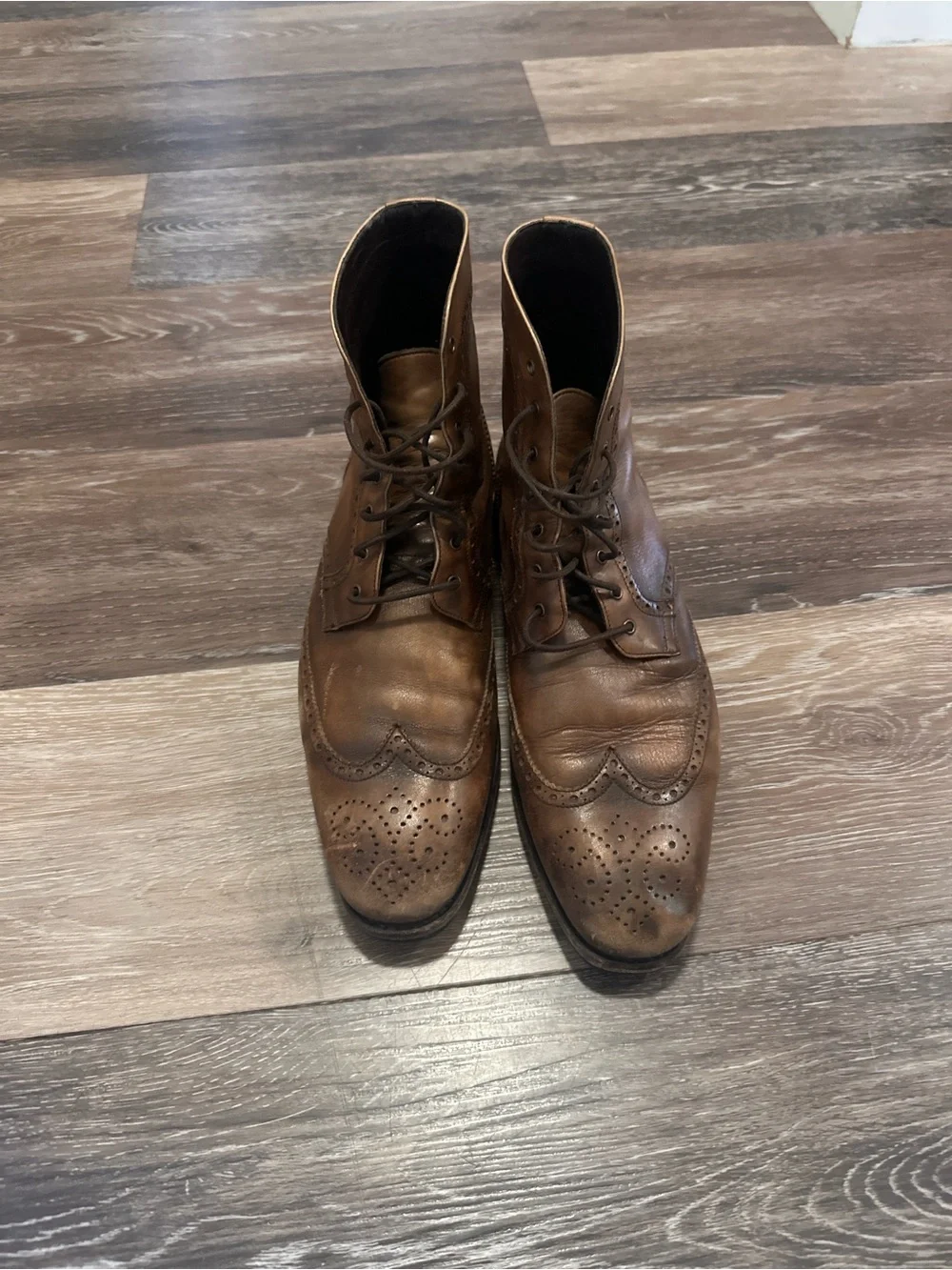 Thursday Boot Company Brown Wingtip Leather Boots